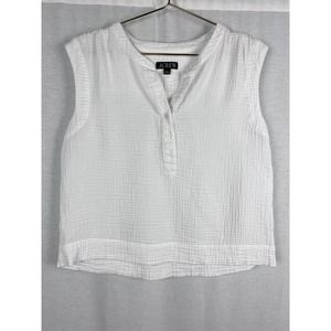 J. Crew Cora White Soft Cotton Gauze Tank Top